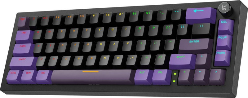 Kreo Swarm 65 Wireless RGB Mechanical Gaming Keyboard 5-Layer Sound Dampening Wireless Laptop-size Gaming Keyboard Compatible with Desktop (Black, Pur