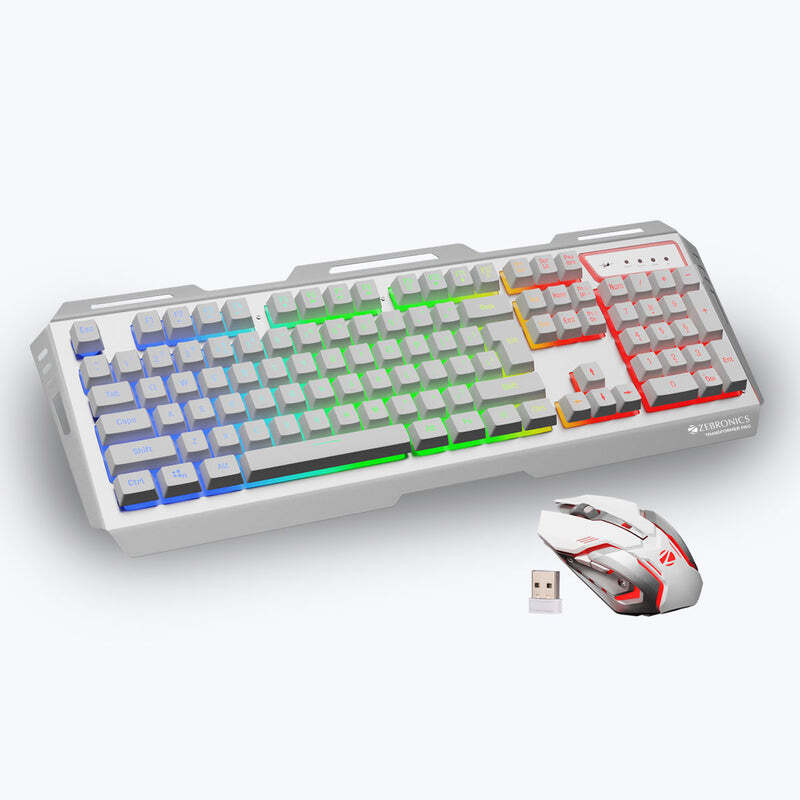 ZEBRONICS Zeb-Transformer Premium Keyboard and Mouse Combo Wireless Standard Gaming Keyboard Compatible with Desktop, Laptop, Mac , with gaming mode ,