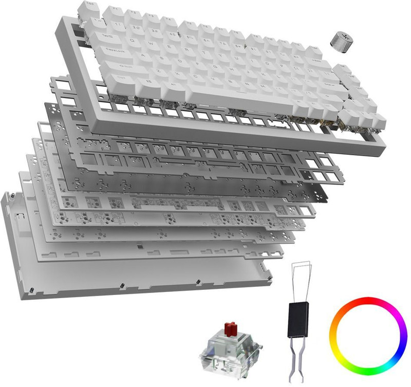 kreo swarm x wireless 75 mechanical keyboard red switches light shine through tenkeyless gaming compatible desktop