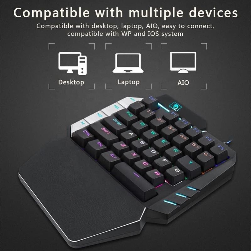 Playtastic Bluetooth Gaming Keyboard & Mouse Convertor For Smartphone 4 in 1 Mobile Game Bluetooth Standard Gaming Keyboard Compatible with Desktop, Laptop, Mac (Black) - Image 6