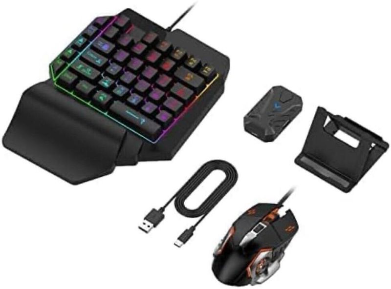 Confiavel One Hand Gaming Keyboard with Backlit Mouse - Image 3