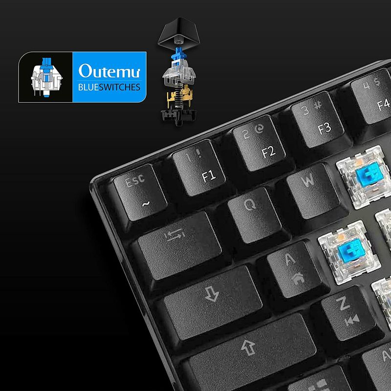 Ant Esports MK1300 Mini Blue Switch Wired USB Tenkeyless Gaming - Image 4