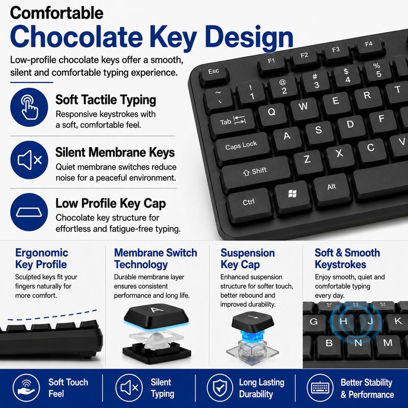Elista ELS WK-710 Wired USB Multi-Device Keyboard (Black) - Image 5