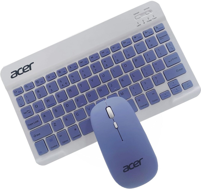 acerAcer Nano Pad Rechargeable Bluetooth Keyboard & Mouse Combo, Ultra Thin Design Wireless Standard Laptop Keyboard Compatible with Desktop, Laptop, 