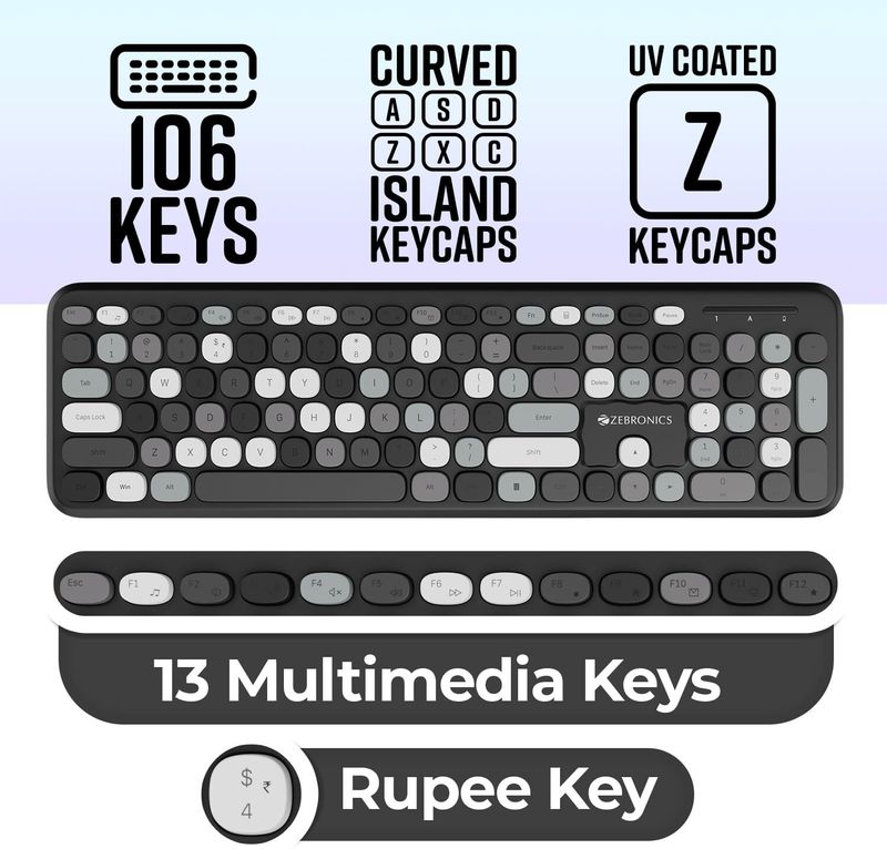 ZEBRONICS Companion 302 2.4GHz Wireless Keyboard & Mouse Combo - Image 5