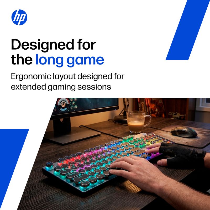 HP GK400Y Mechanical Wired USB Standard Gaming Keyboard Compatible with Desktop, Laptop, Mac Easy to Use,Plug and Play,Quick, Comfy Durable body (Black) - Image 6