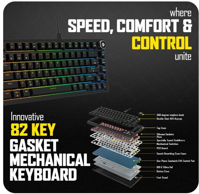 Cosmic Byte CB-GK-43 Phantom Wired Tenkeyless Gaming Keyboard (Black) - Image 6