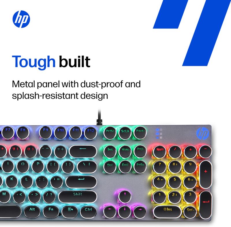 HP GK400Y Mechanical Wired USB Standard Gaming Keyboard Compatible with Desktop, Laptop, Mac Easy to Use,Plug and Play,Quick, Comfy Durable body (Black) - Image 5