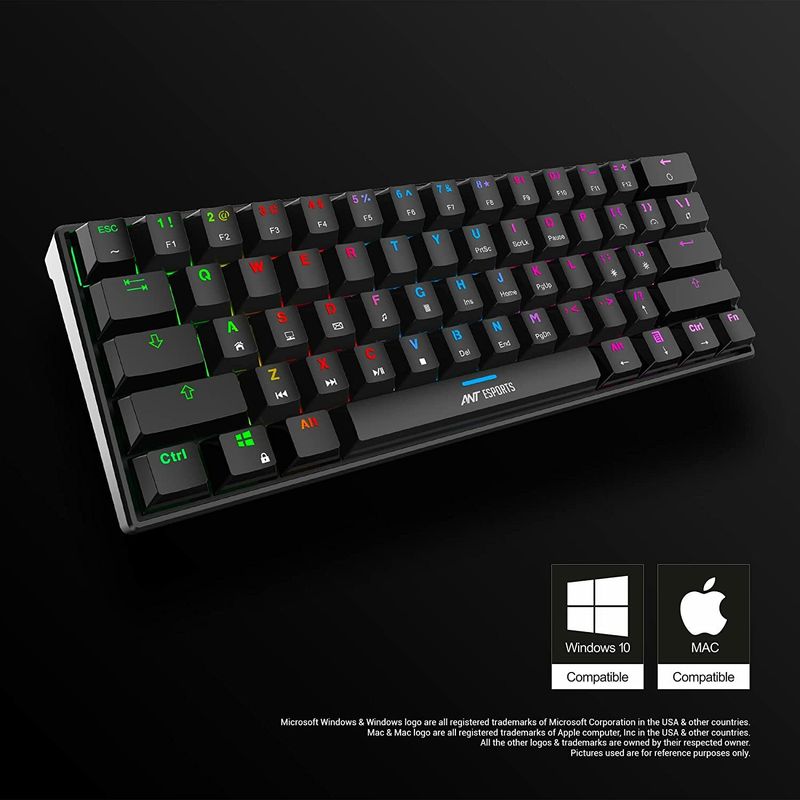 Ant Esports MK1300 Mini Blue Switch Wired USB Tenkeyless Gaming - Image 6
