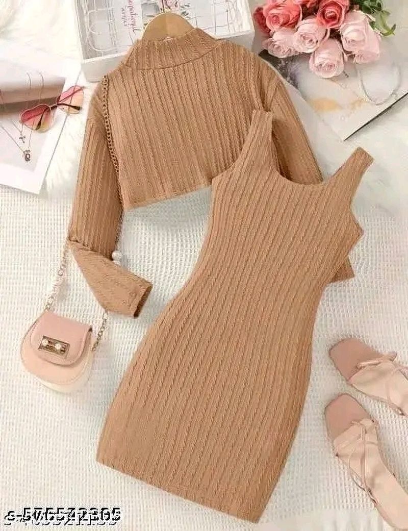 ROYAAL Girls Brown Midi Party Dress - Image 5