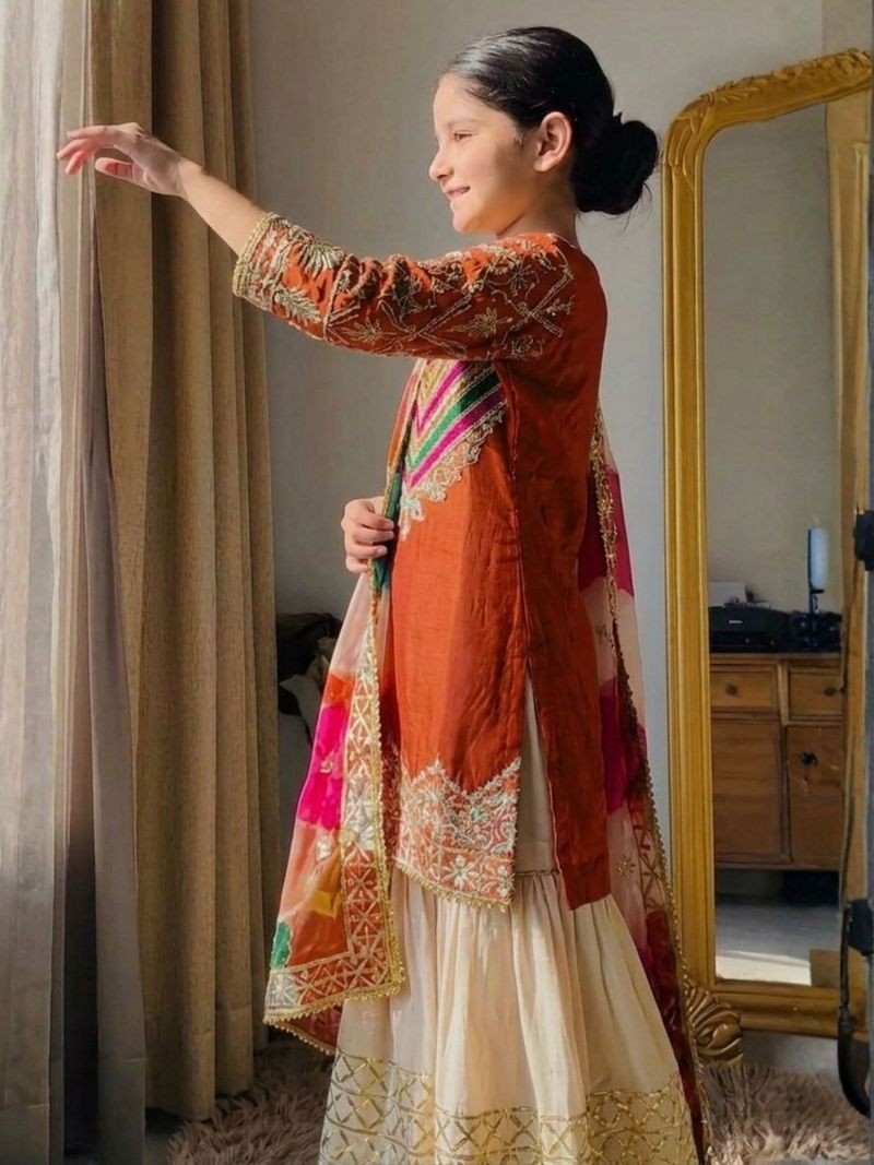 Neeta Fashion Girls Festive Kurta and Sharara Set - Image 5