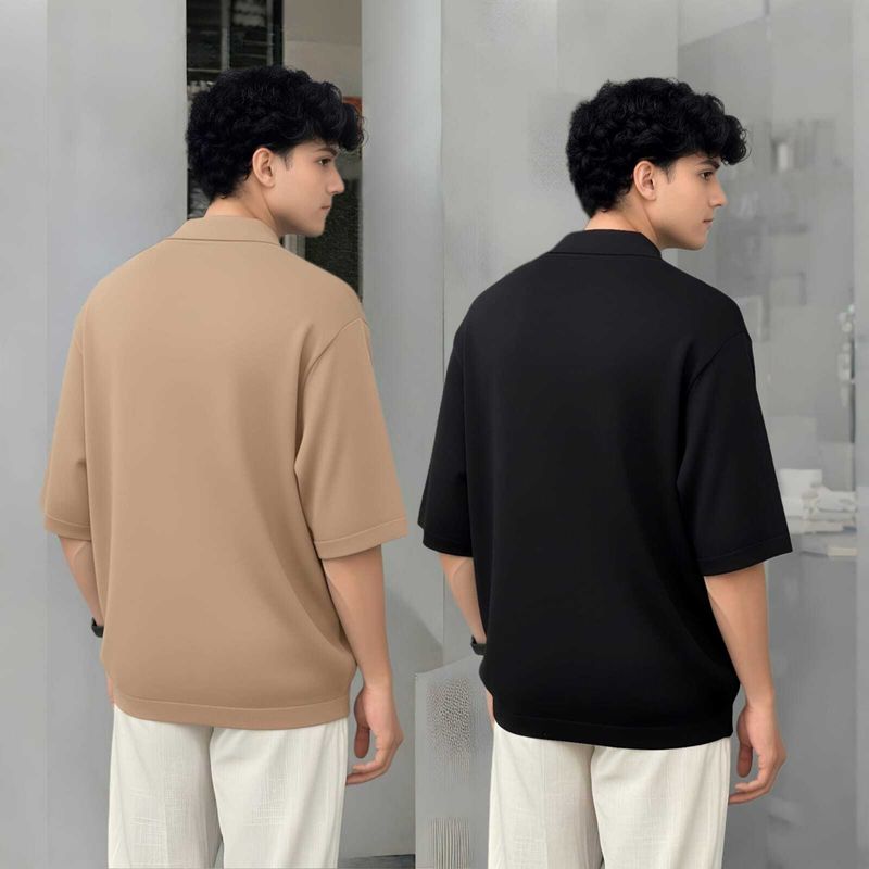 Show In Style Boys Cotton Blend Oversized T-Shirt (Black, Pack of 2) - Image 7