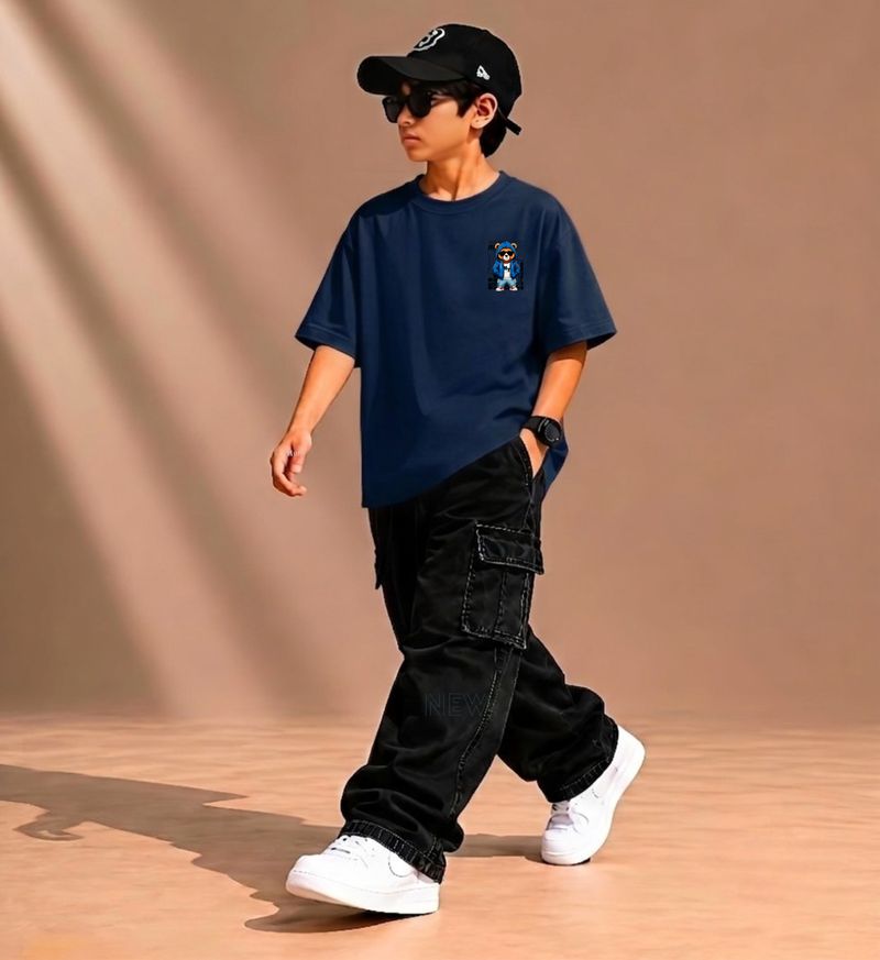 HIGHRICH Boys Oversized Graphic T-Shirt - Image 4