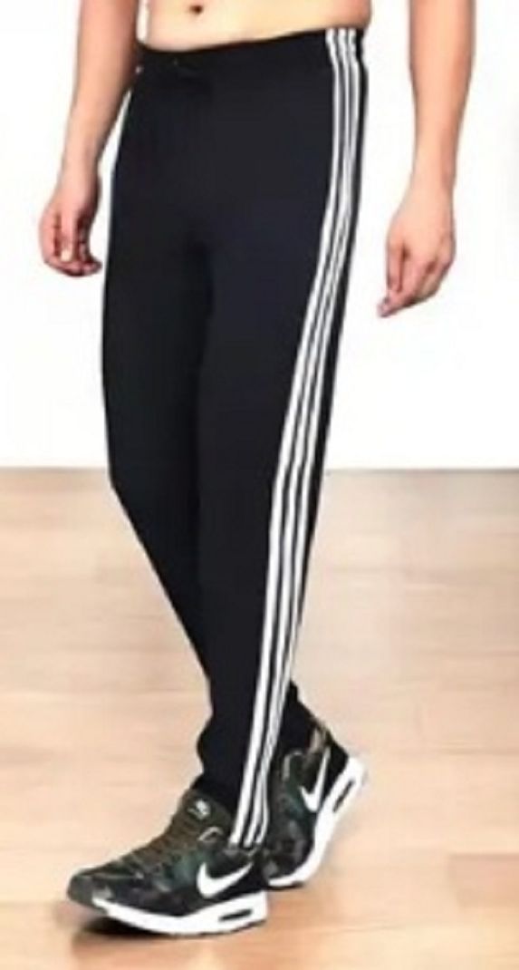 L Fashion Jeans Men Black Striped Track Pants 2-Pack - Image 5