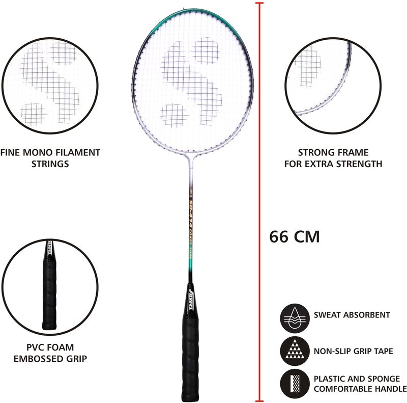 Silver's SB-414 Badminton Combo - 2 Rackets with 3 Shuttlecocks - Image 3