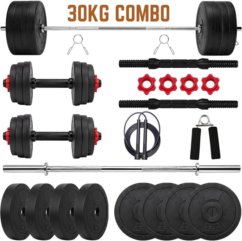 AKTIV FITNESS 30KG STRAIGHT ROD ACC SET COMBO SET Fitness Accessory Kit Kit - Image 2