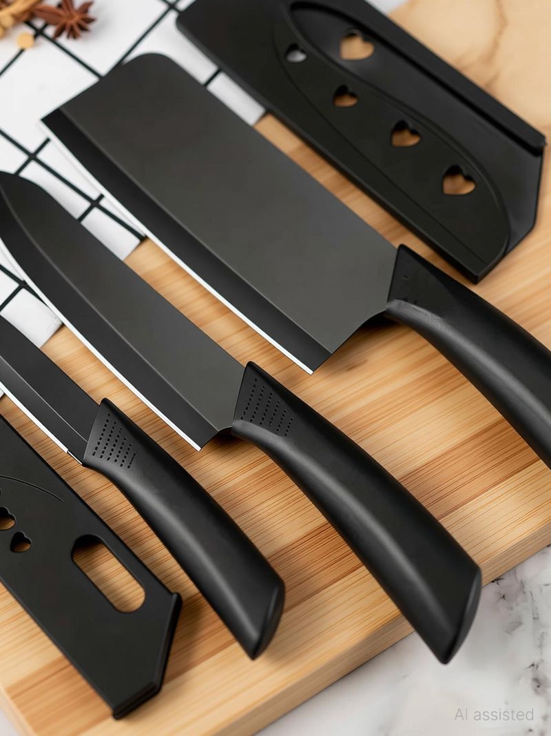 ZROY ENTERPRISE 1 Pc Stainless Steel Knife Set of 3 black Kitchen Knife with Ergonomic Handles for Meat, Fish & Vegetable - Image 6