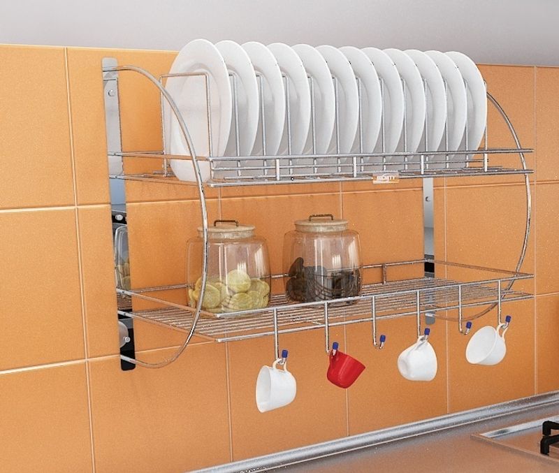 Kinglet Stainless Steel Wallmount Dish Rack - Image 4