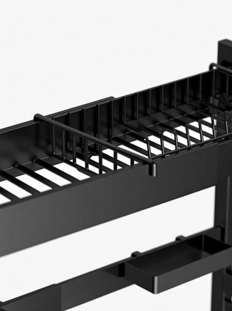 iBELL Dish Drainer Kitchen Rack DR293SM Adjustable Dish Rack, 2 Layer Over Sink Stand, Extendable Carbon Steel Carbon Steel - Image 6