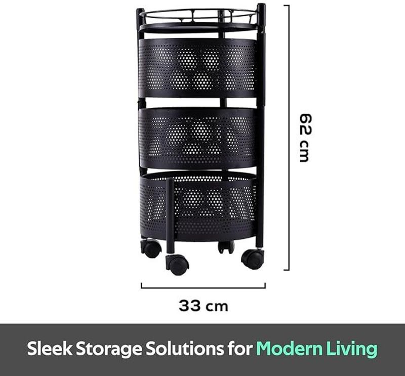 UNIQUE INTERNATIONAL Iron Kitchen Trolley - Image 3