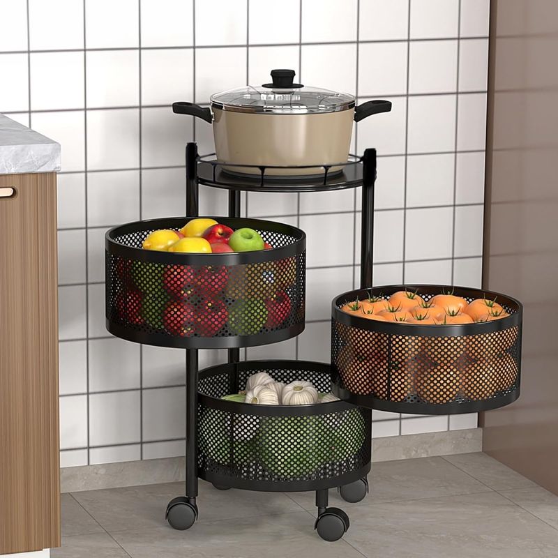 Maaz 3 Tier Kitchen Trolley with Wheels - Image 2
