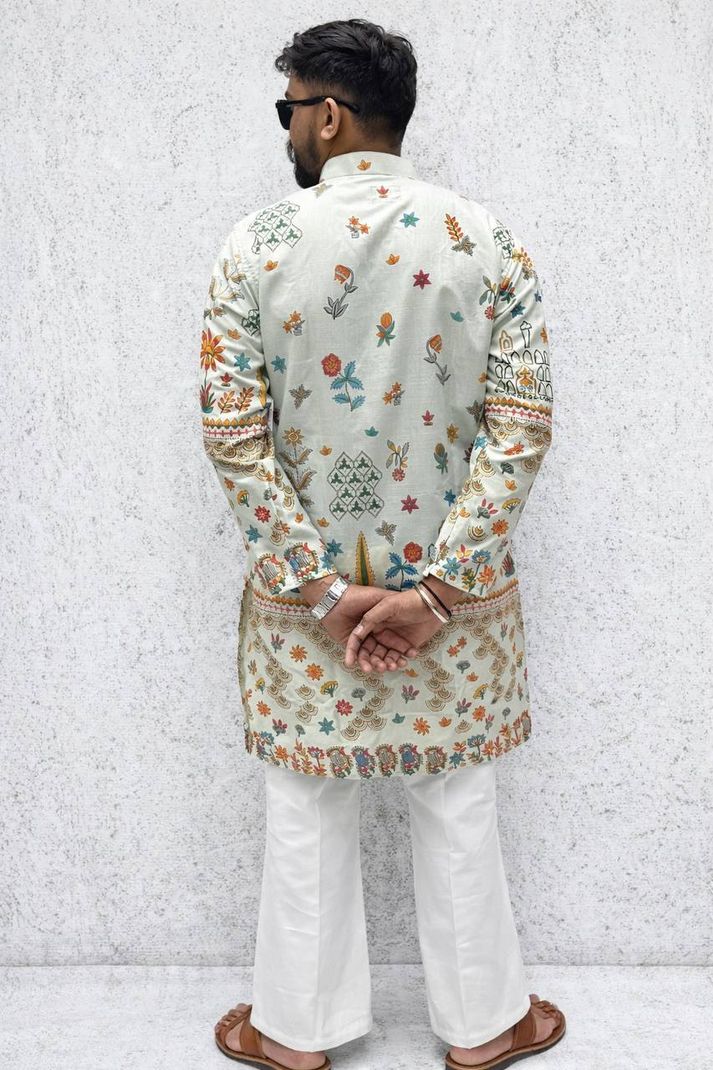 SANJU FASHION Floral Print Cotton Blend Straight Kurta - Image 3