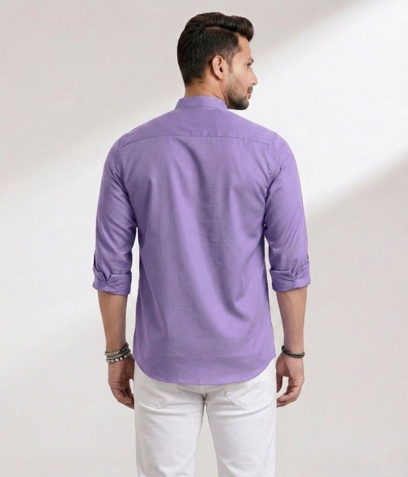Solid Cotton Blend Straight Kurta for Men - Image 5