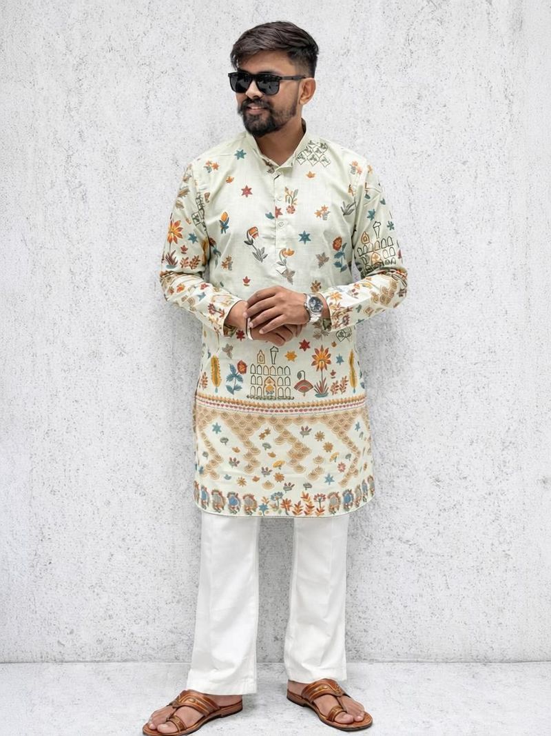 SANJU FASHION Floral Print Cotton Blend Straight Kurta - Image 2