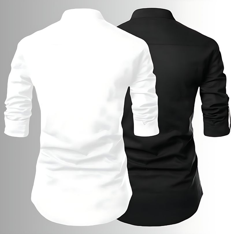 Kavyangle Creation Solid Cotton Blend Kurta - Image 5