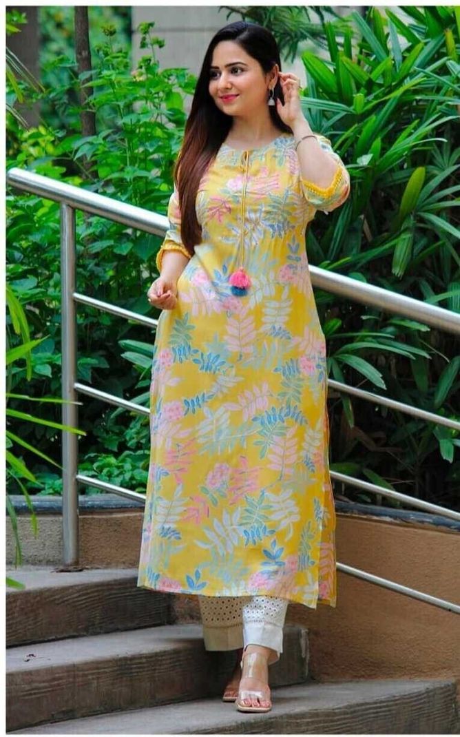 Sa Rasa Printed Viscose Rayon Straight Kurta - Image 2