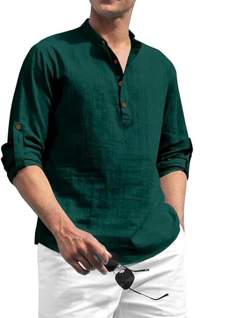 Univibe Men's Solid Cotton Blend Straight Kurta - Image 2