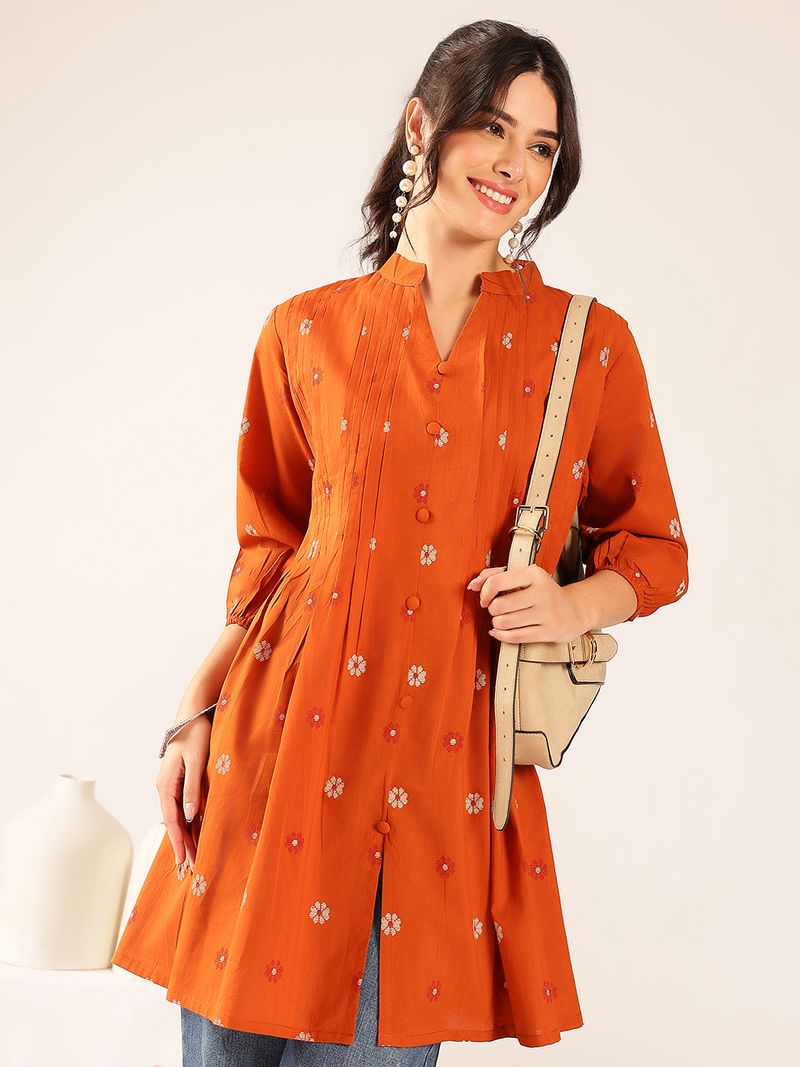 VBUYZ Printed Pure Cotton A-line Kurta for Women - Image 6