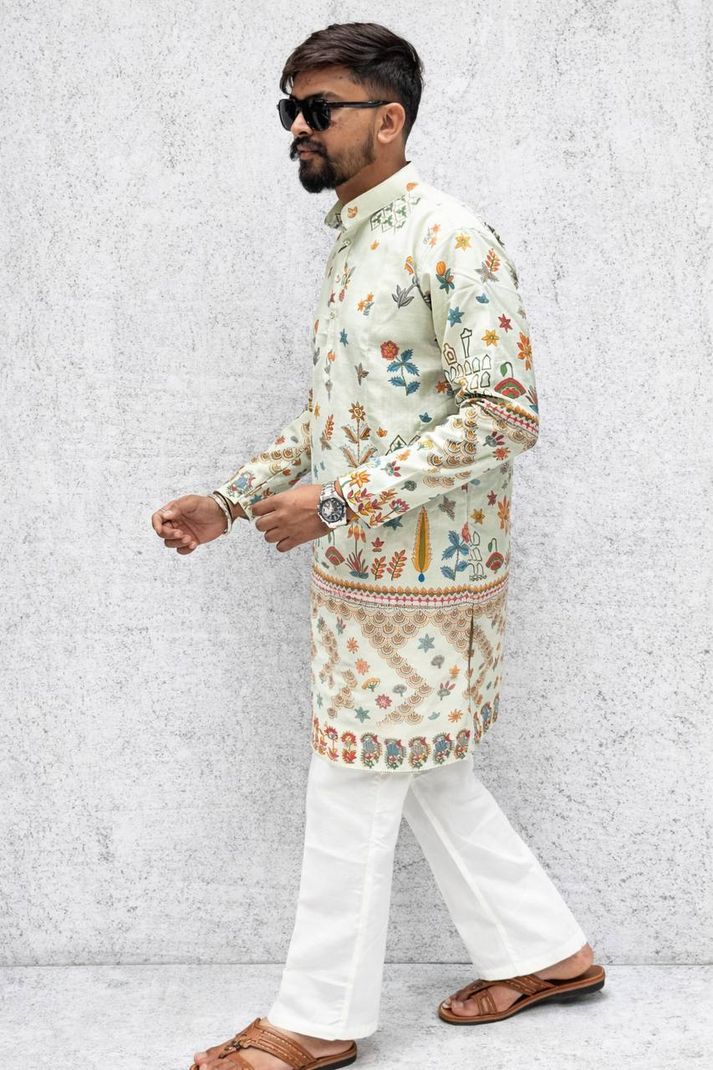 SANJU FASHION Floral Print Cotton Blend Straight Kurta - Image 5