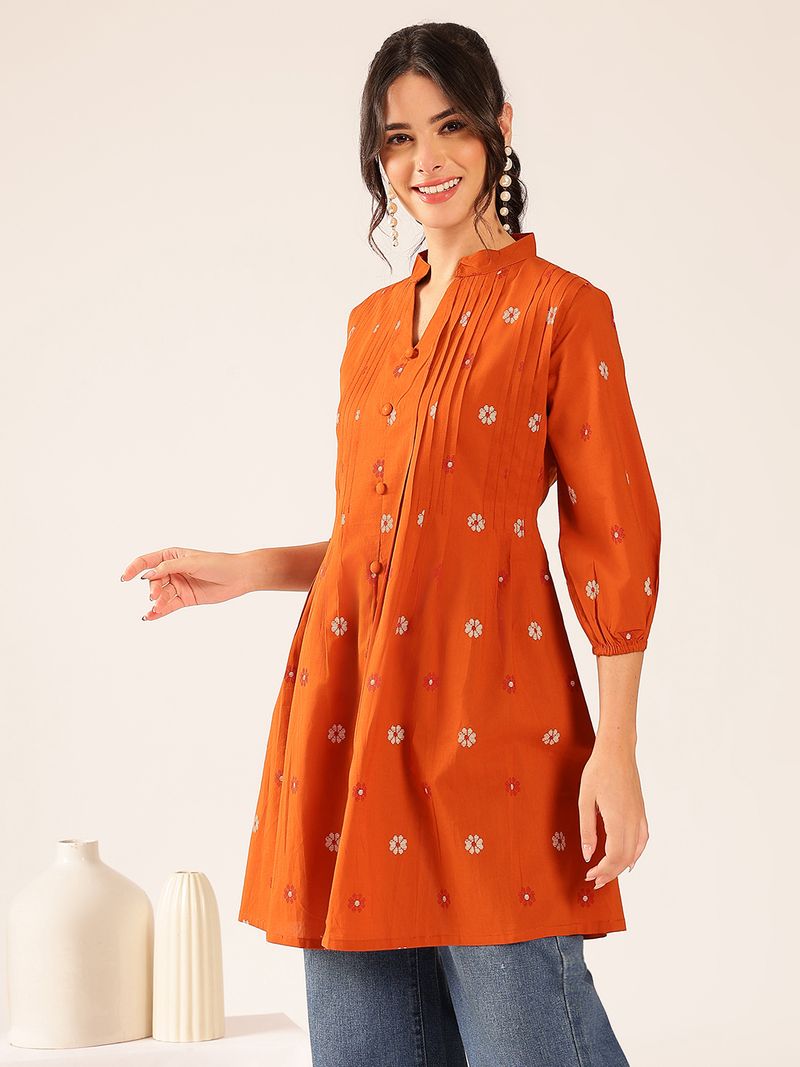 VBUYZ Printed Pure Cotton A-line Kurta for Women - Image 4