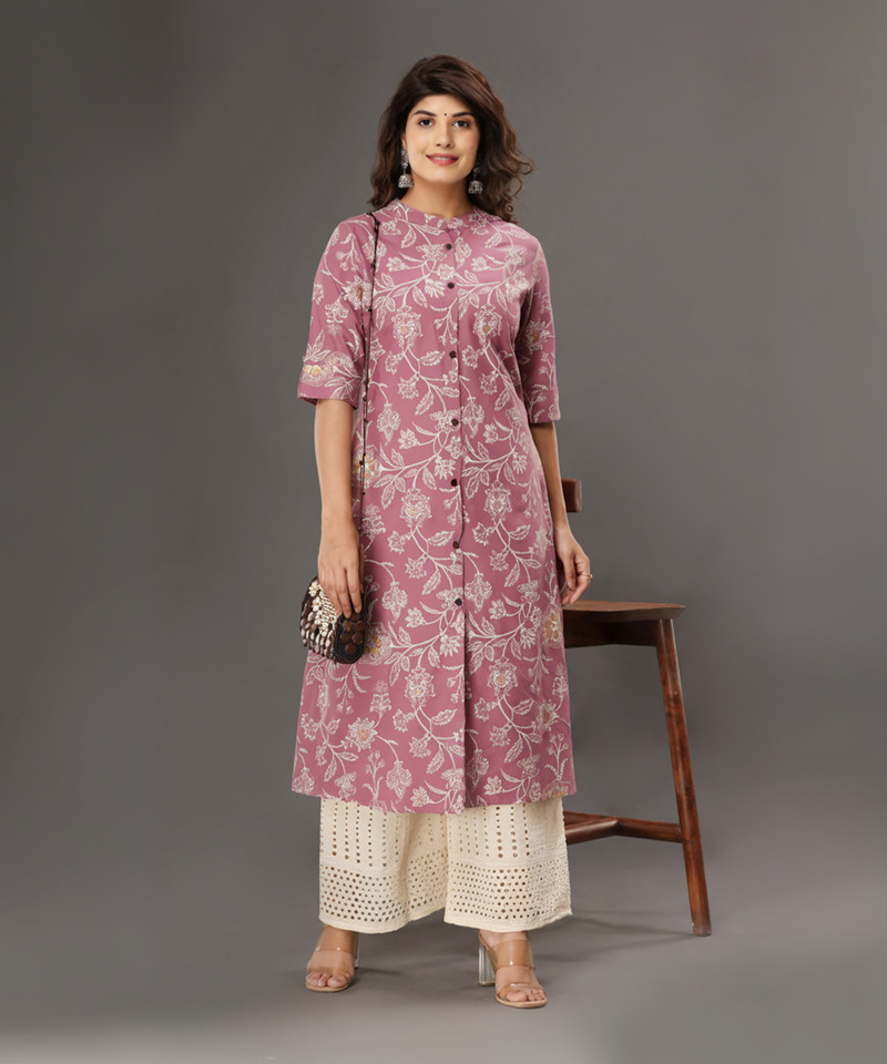 LOOMS21 Women Floral Print A-line Kurta