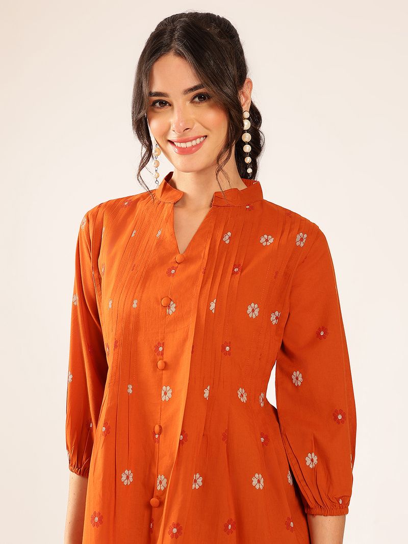 VBUYZ Printed Pure Cotton A-line Kurta for Women - Image 5