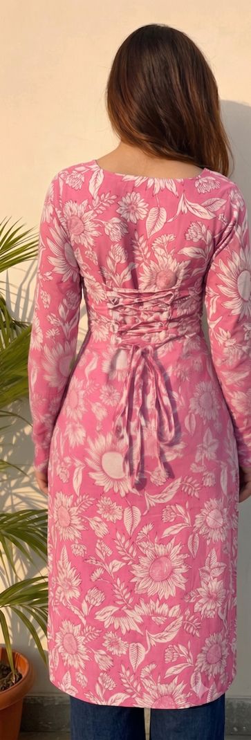 CLANGER Floral Print Cotton Kurta - Image 3