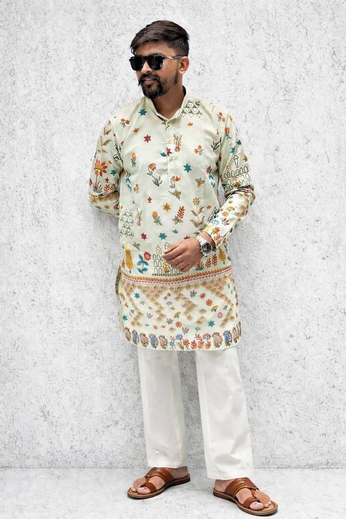 SANJU FASHION Floral Print Cotton Blend Straight Kurta - Image 4