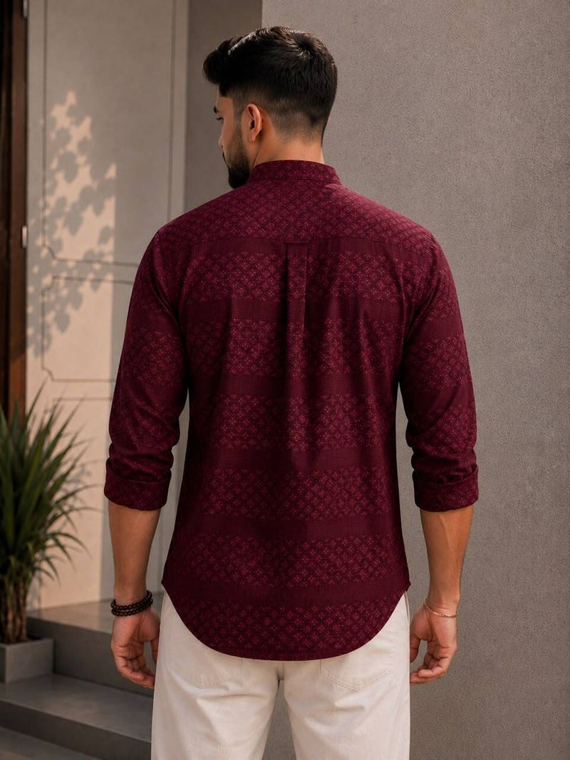 VELLOSTA Printed Cotton Blend A-line Kurta for Men - Image 3