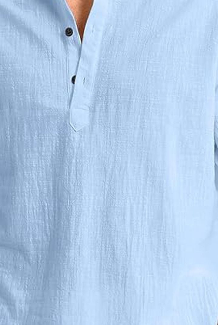 Vida Loca Men's Solid Cotton Blend Straight Kurta - Image 4
