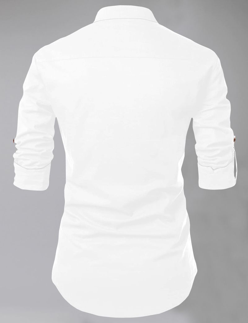Nofilter Solid Pure Cotton Straight Kurta for Men (White) - Image 4