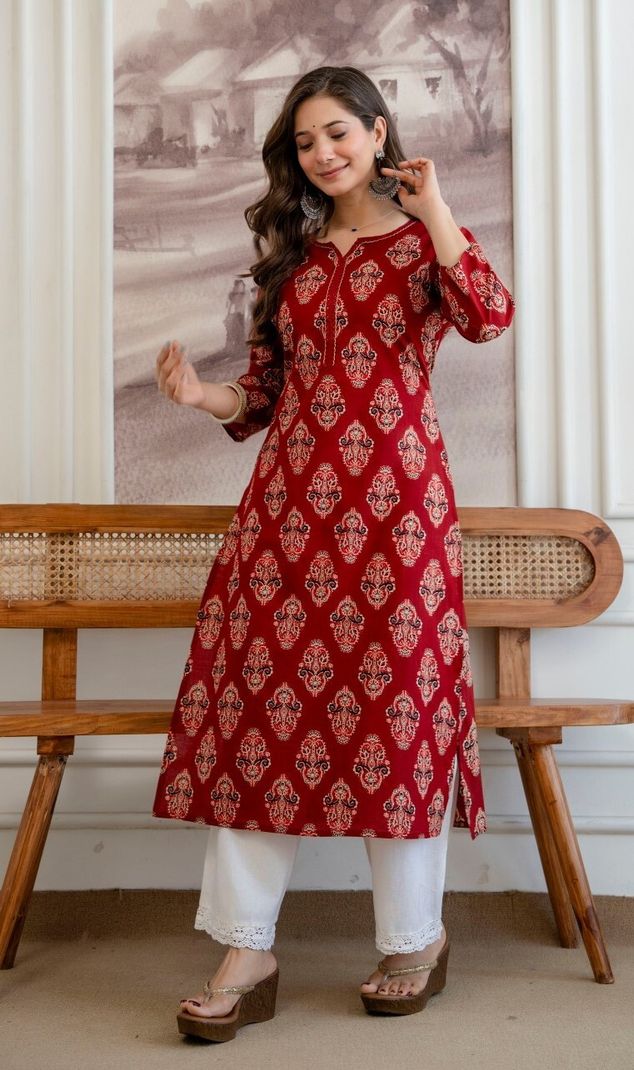 Angira Jaipur Women's Printed Cotton A-line Kurta - Image 6