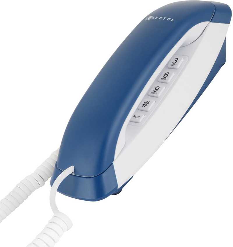 Beetel B29 Corded Landline Phone Blue White