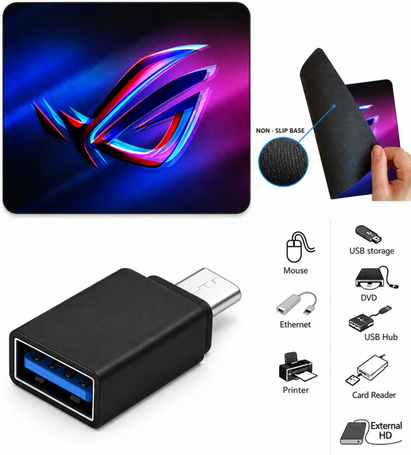 Henture Alive Set of 5 Keyboard and Mouse Combo with USB Hub - Image 6