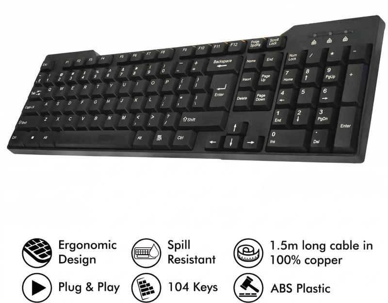 Henture Keyboard Mouse Combo with OTG USB Hub - Image 3