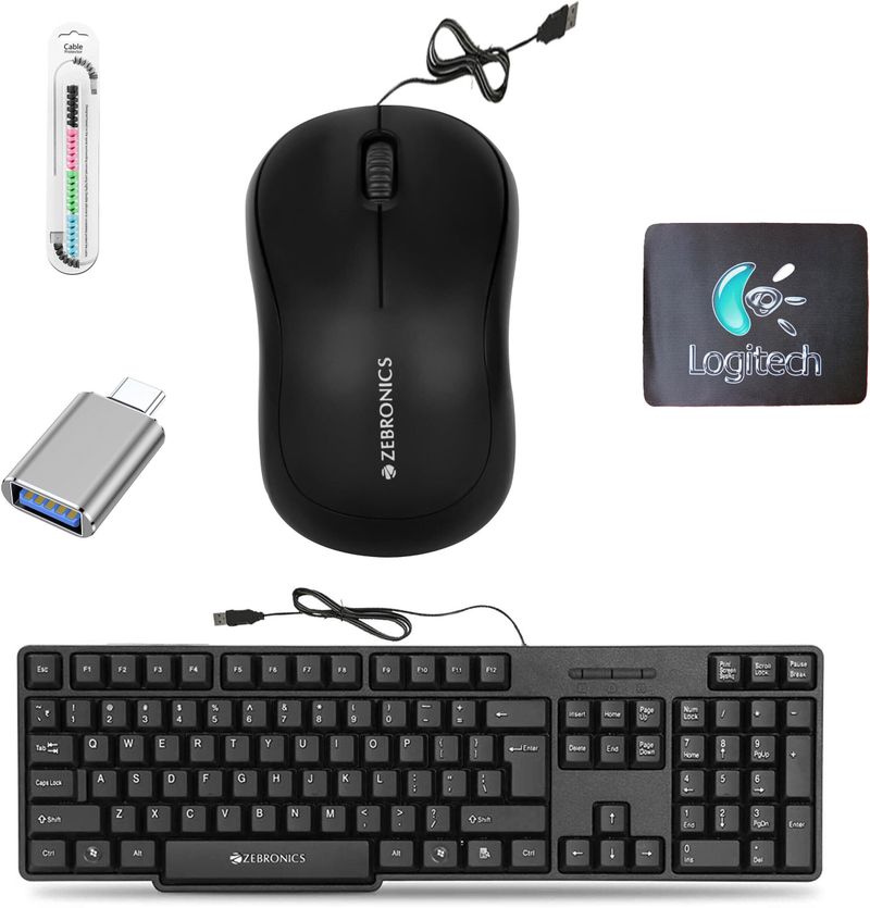 ZEBRONICS K20 Keyboard, Mouse, MousePad, C-OTG - Image 2