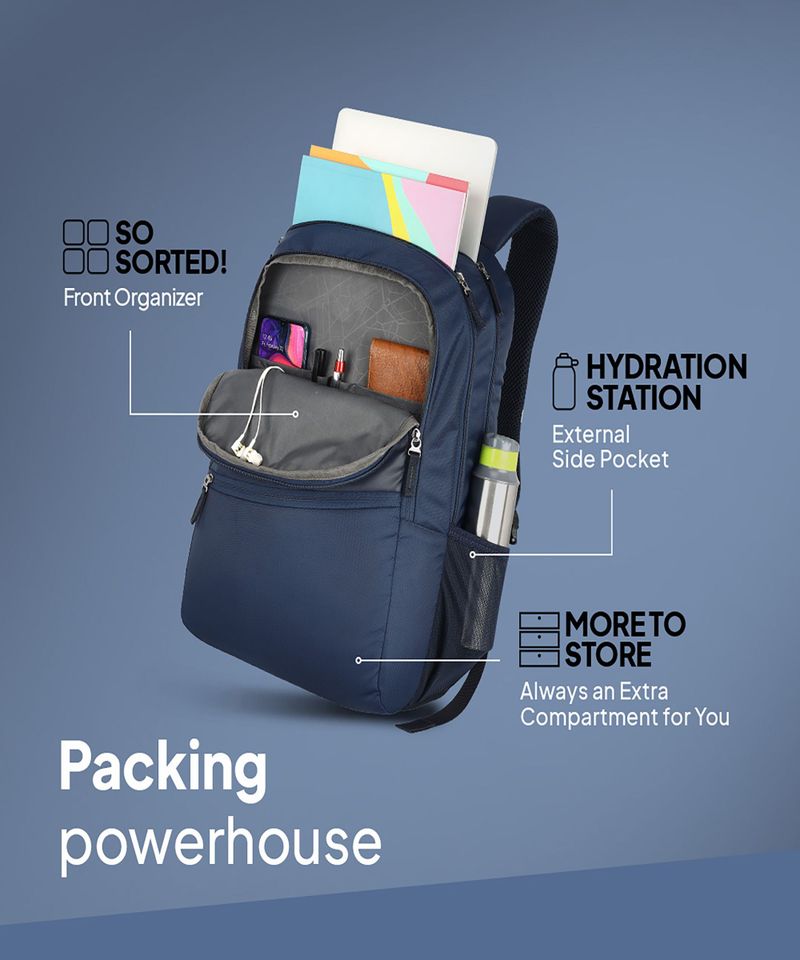 American Tourister Valex 17-inch Laptop Backpack (Blue) - Image 6