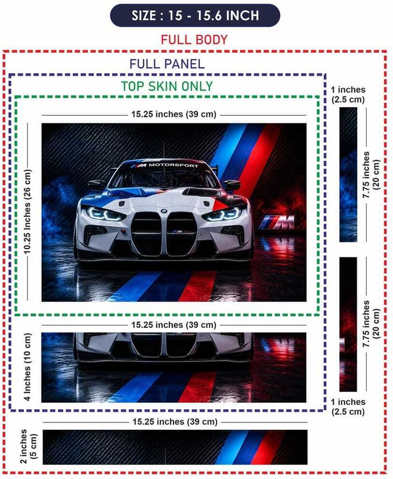 Techfit BMW M Motorcycle Laptop Skin - Image 6