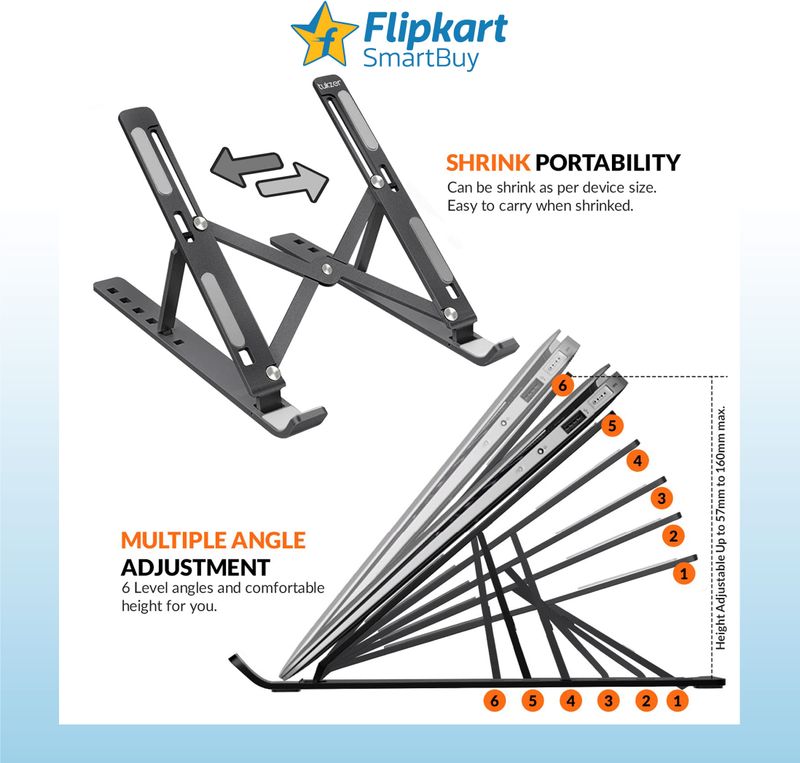 Flipkart SmartBuy Laptop Stand 6 Angles Adjustable Aluminum - Image 5