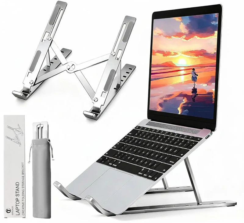 nextwave 4 IN 1 LAPTOP STAND + BOOK Stand + TAB STAND + MOBILE STAND Aluminium Laptop Stand with Adjustable Height Compatible with Universal Laptops S